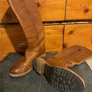 Frye Women's Cognac Leather Heeled Boots